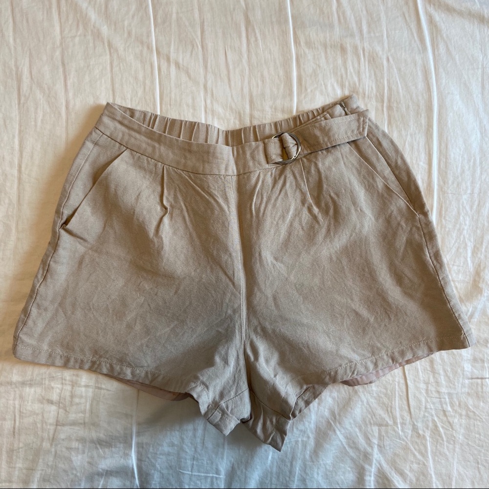 NET Tan Buckle Shorts
